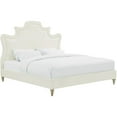 thumbnail image 1 of TOV Furniture Serenity Cream Velvet Bed in Queen, 1 of 6