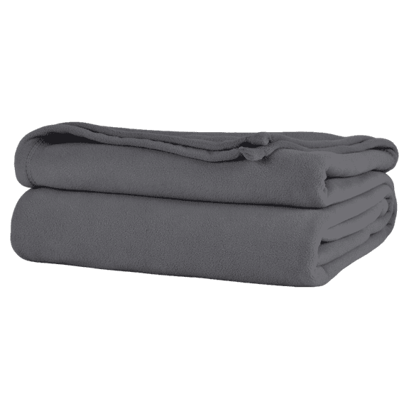 Serenity Fleece Blanket / Bed, Sofa, Couch Throw Twin Size Gray - 100% Spun Polyester - Anti-Pill - Super Soft, Warm & Cozy