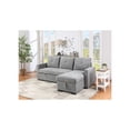 thumbnail image 1 of Serenity Gray Fabric Reversible Sleeper Sectional Sofa with Storage Chaise, 1 of 6