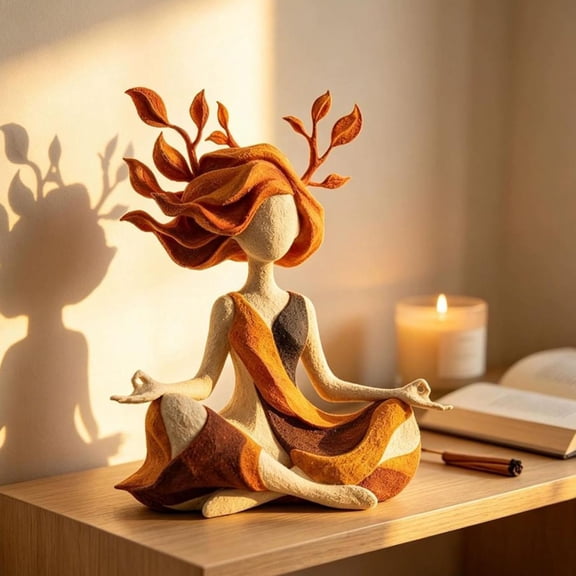 Serenity Growth Inner Harmony Sculptural Figurine, Handcrafted Resin Art Statue, Multi-Style Zen Decorative Sculpture, Calming Wellness Ornament for Yoga Meditation Room, Home Tabletop Decor & Relaxi