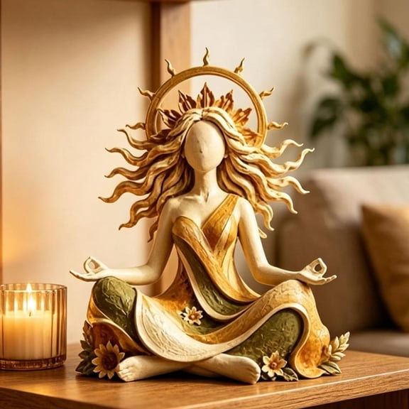 Serenity Growth Inner Harmony Sculptural Figurine, Handcrafted Resin Art Statue, Multi-Style Zen Decorative Sculpture, Calming Wellness Ornament for Yoga Meditation Room, Home Tabletop Decor & Relaxi