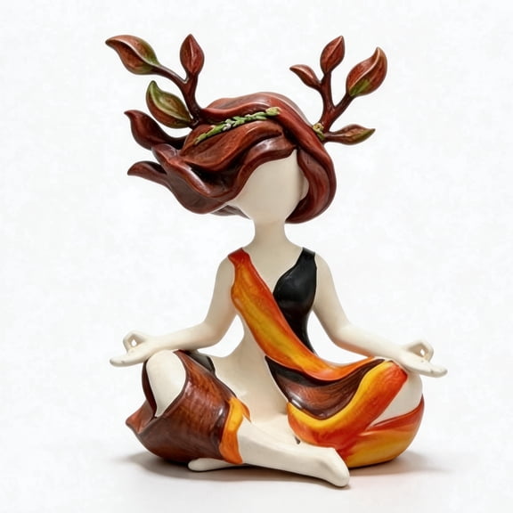 Serenity Growth Inner Harmony Sculptural Figurine, Resin Zen Meditation Sculpture, Calm Relaxation Statue Ornament, Spiritual Decor for Living Room Bedroom Meditation Room, Unique Healing Gift