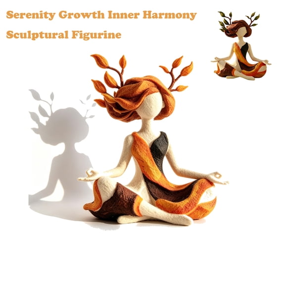 Serenity Growth Inner Harmony Sculptural Figurine, Serenity Growth Abstract Meditation Figurine, Hand Painted Resin Artistic Sculpture, Modern Home Decor Accent for Desk (A)