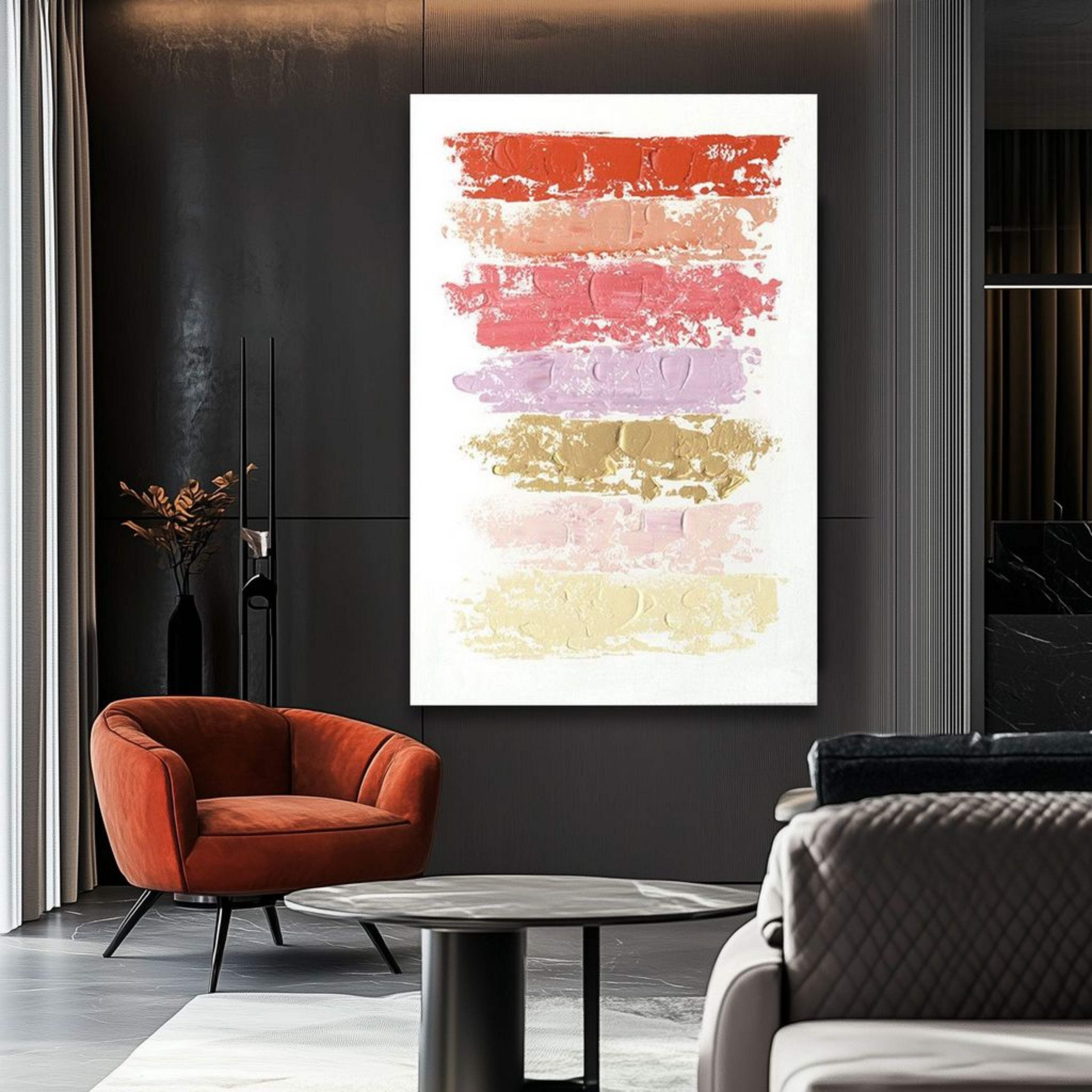 Serene Layers Hand-Painted Abstract Oil Canvas Wall Art 31" x 47"