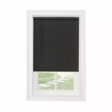 Serenity Home Cordless Mini Blind - 1 in. Light Filtering Window Shades - Vinyl Window Horizontal Mini Blind (White, 23x64)
