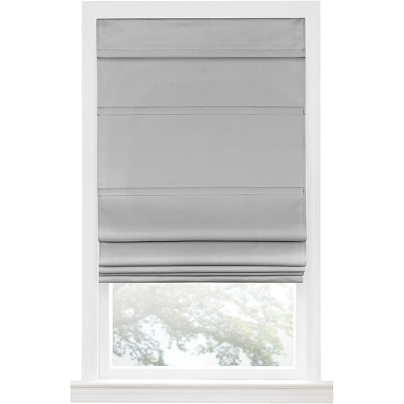 Serenity Home Cordless Roman Shade for Windows - Roman Blackout Window Shades Fabric Blackout for Enhanced Privacy (Grey, 36x64)