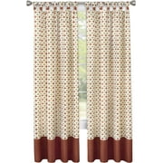 Serenity Home Geometric Cuff Tab Top Window Curtain Panel - 52x63 - Spice/Tan