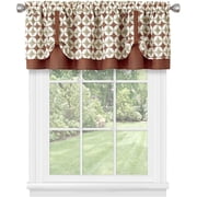 Serenity Home Geometric Double Layer Pick Up Valance - 58x14 - Spice/Tan