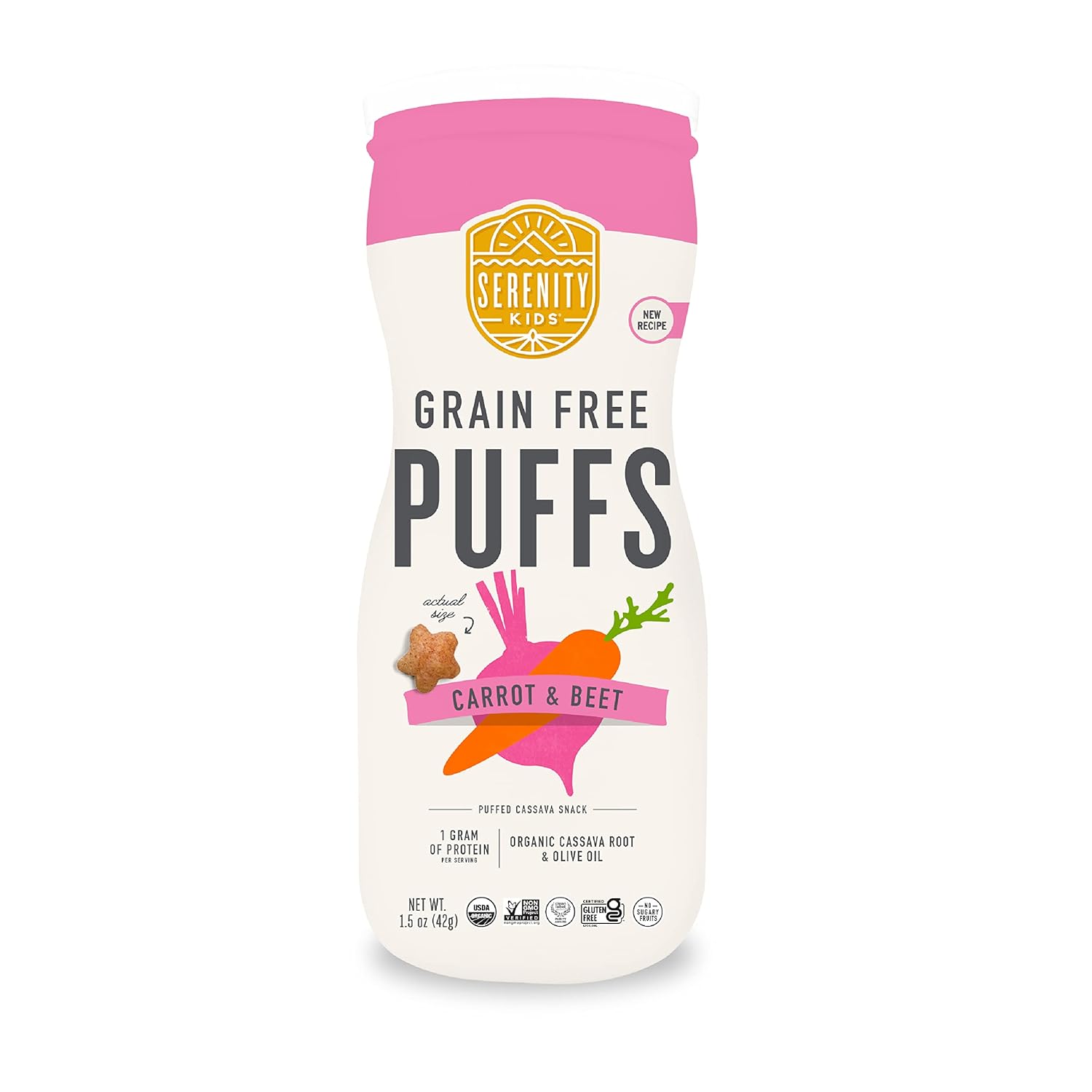 Serenity Kids 6+ Months Grain Free Puffs Toddler & Baby Snack , No