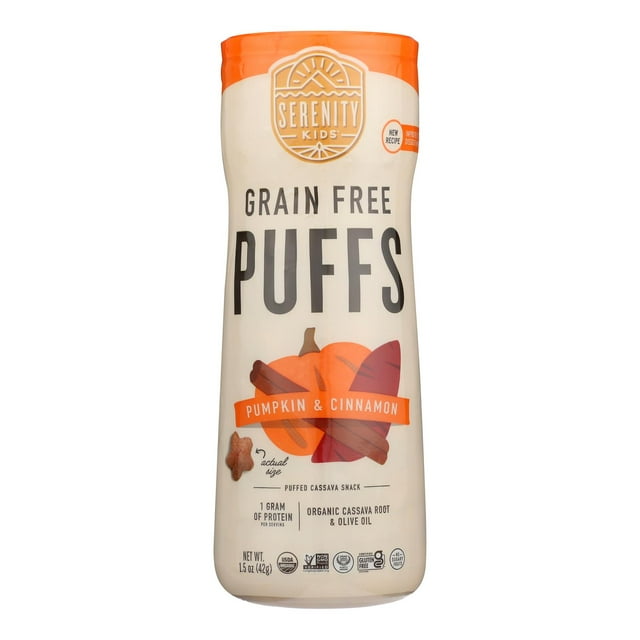Serenity Kids Organic Grain Free Puff Snacks, Pumpkin & Cinnamon with