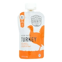 Serenity Kids Pasture Raised Turkey Stage 2 Baby Food, with Organic Sweet Potato Pumpkin & Beet, 3.5 oz Pouch
