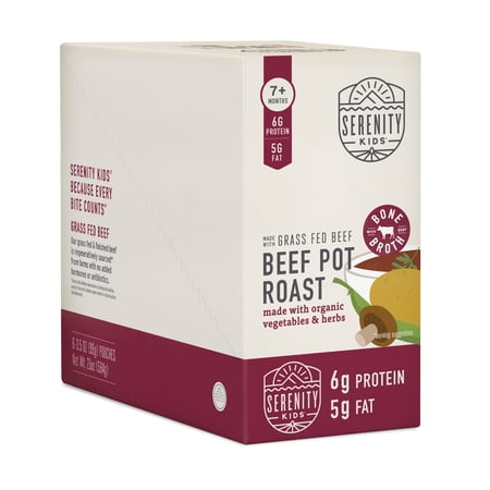 Serenity Kids Beef Pot Roast with Organic Vegetables & Herbs, 7+ Months, 6 Pouches, 3.5 oz (99 g) Each