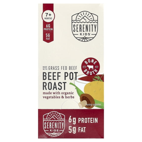 Serenity Kids Beef Pot Roast with Organic Vegetables & Herbs, 7+ Months, 6 Pouches, 3.5 oz (99 g) Each