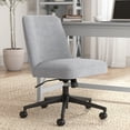 thumbnail image 1 of Serenity Mid Back Armless Office Chair with Wheels in Cool Gray Fabric, 1 of 13