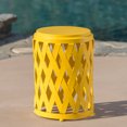 Serenity Outdoor 12 Inch Diameter Matte Iron Side Table, Yellow