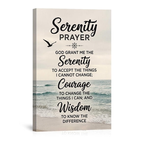 Serenity Prayer Beach Christian Inspirational Quote For Home Bedroom Living Room Canvas