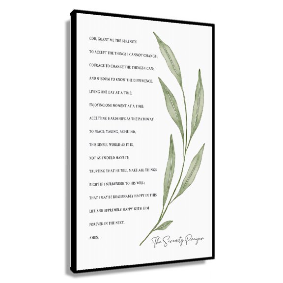 The Serenity Prayer Bible Verse Print Botanical Scripture Wall Art for Christian Home Baptism Gift Aa Gift Poster Printing Decor for Bedroom Aesthetic