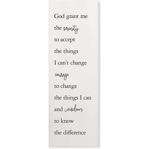 Serenity Prayer Block Rustic Wood Wall Sign 6x18