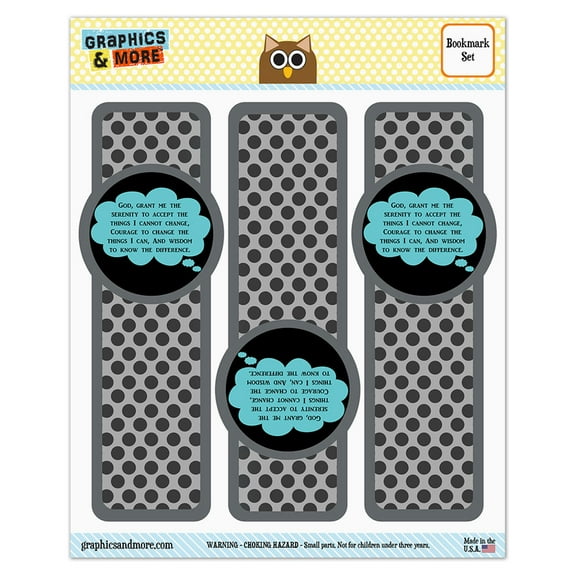 Serenity Prayer Blue Glossy Laminated Bookmarks - Set of 3