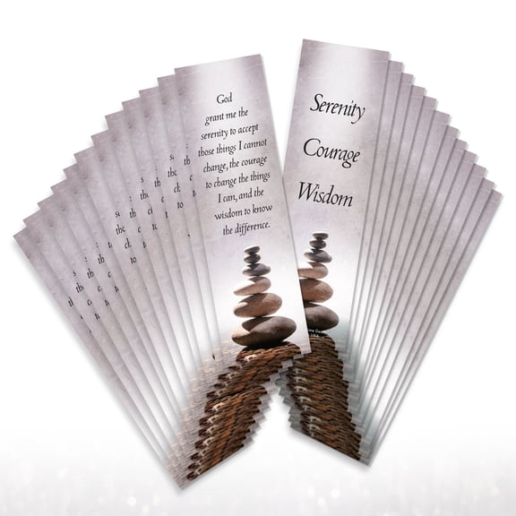 Serenity Prayer Bookmarks Bulk Set, 24 Pack Recovery Encouragement Bookmarks, Inspirational Prayer Cards for Support Groups and Life Change 7.25" x 2"