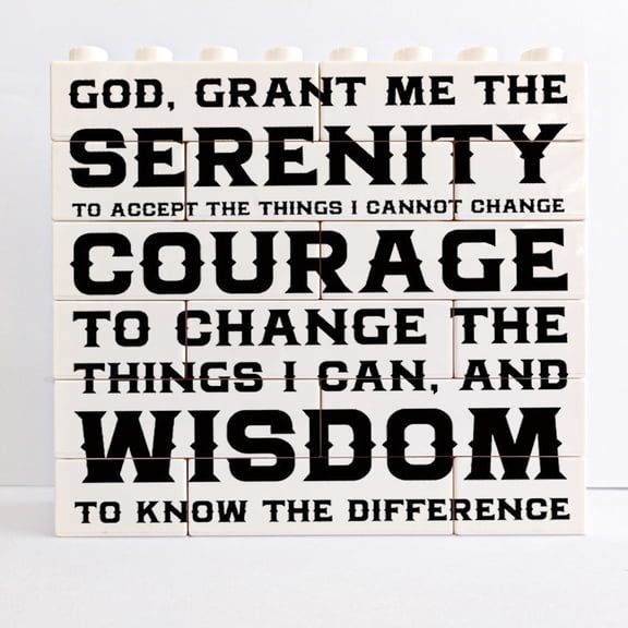 Serenity Prayer Building Bricks Blocks Puzzles Home Wall Decor Rustic God Grant Me The Serenity Sign