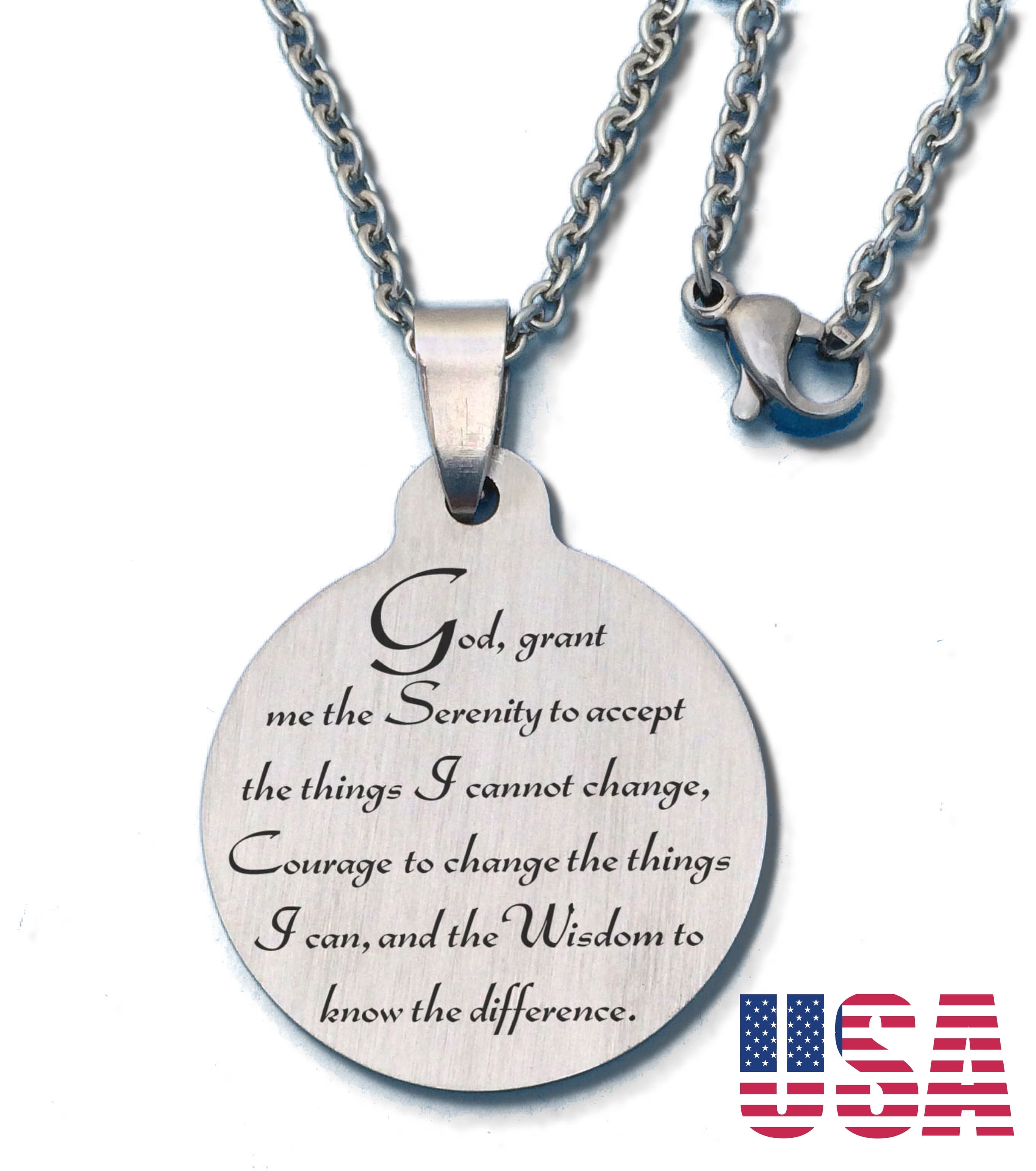 Serenity Prayer, AA, NA, 12 Step Recovery Necklace