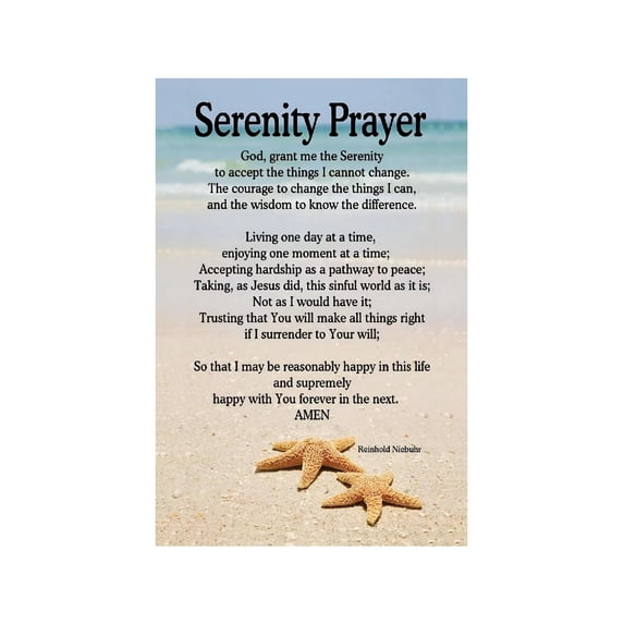 Scripturte Serenity Prayer Print Faith Based Art Starfish Scripture Bible Verse ...