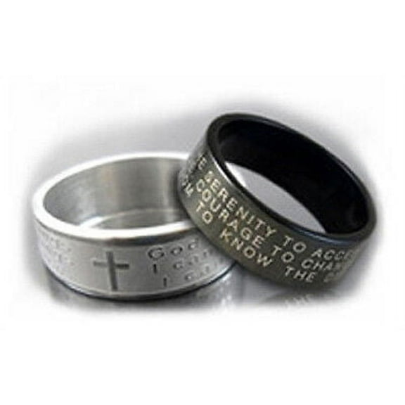 Serenity Prayer Rings - Christian Cross / Sobriety - God Grant Me the Serenity..
