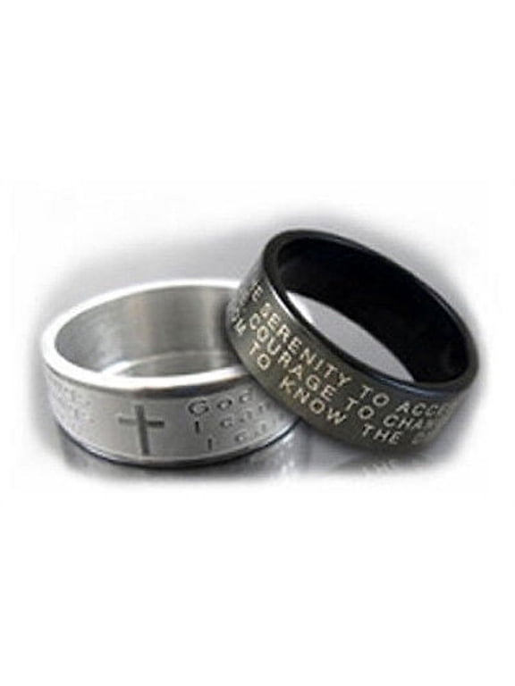 Serenity Prayer Rings - Christian Cross / Sobriety - God Grant Me the Serenity..