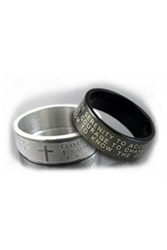Serenity Prayer Rings - Christian Cross / Sobriety - God Grant Me the Serenity..