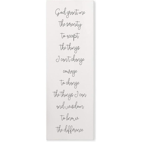 Serenity Prayer Script Rustic Wood Farmhouse Wall Sign 6x18