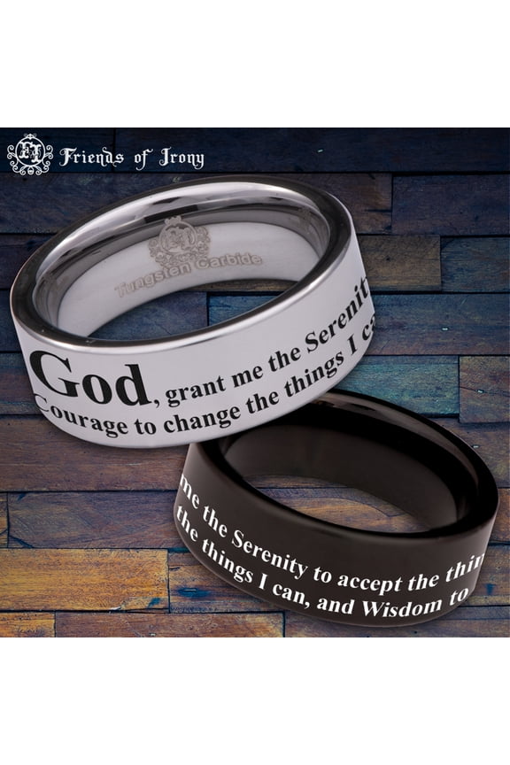 Serenity Prayer Tungsten Carbide Ring