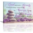 thumbnail image 1 of Serenity Prayer Wall Art Christian Bible Scripture Wall Decor Purple Lavender Zen Stone Meditation Pictures Painting Print Framed Artwork for Bathroom Bedroom Living Room Yoga Room Office 12"x16", 1 of 6