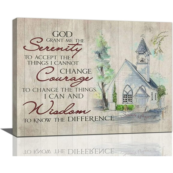 Serenity Prayer Wall Art Christian Bible Verse Pictures Wall Decor Religious Church Inspirational Courage Wisdom Canvas Prints Painting Modern Home Decor Artwork for Office Living Room Bedroom