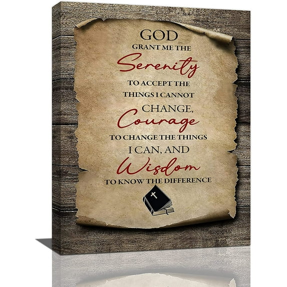 Serenity Prayer Wall Art God Grant Me The Serenity Canvas Prints Christian Scriptures Prayer Pictures Wall Decor Christian Gifts Modern Artwork Home Decoration for Living Room Bedroom 12"x16"