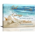 thumbnail image 1 of Serenity Prayer Wall Art Ocean Coastal Beach Seashell Christian Wall Decor Scripture Quotes Pictures Painting Print Framed Artwork for Bathroom Bedroom Living Room Yoga Room Office 12"x16", 1 of 6