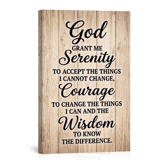 Serenity Prayer Wooden Sign Inspirational Christian Quote Home Canvas