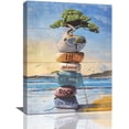 thumbnail image 1 of Serenity Prayer Zen Stone Decor Wall Art Rustic Rock Tree Beach Pictures Wall Decor Meditation Canvas Painting Prints Artwork Home Decorations Framed for Yoga Spa Massage Room Bathroom Bedroom 12"x16", 1 of 6