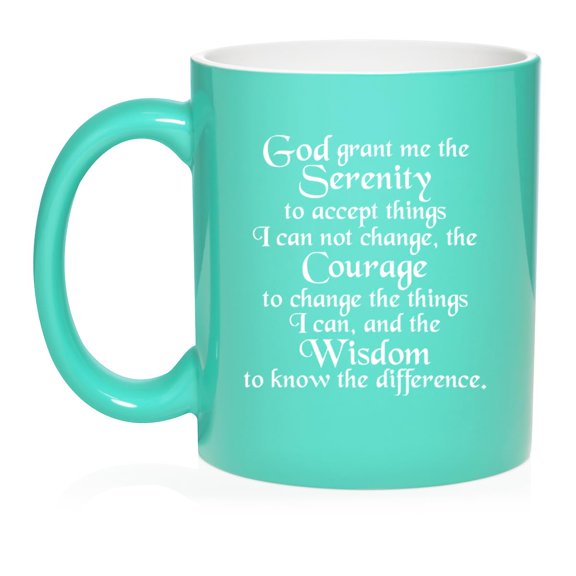 Serenity Quote Ceramic Coffee Mug Tea Cup Gift for Her, Him, Friend, Coworker, Wife, Husband (11oz Teal)