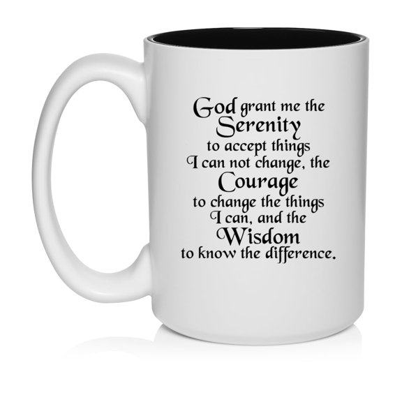 Serenity Quote Ceramic Coffee Mug Tea Cup Gift for Her, Him, Friend, Coworker, Wife, Husband (15oz White)