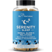 Serenity Sleep Natural Sleep Aid   Potent Blend of Magnesium, Valerian Root and Melatonin   Natural Sleep Aid   Non-Habit-Forming Way to Relax and Get a Good Night s Sleep   60 Vegan Soft Caps