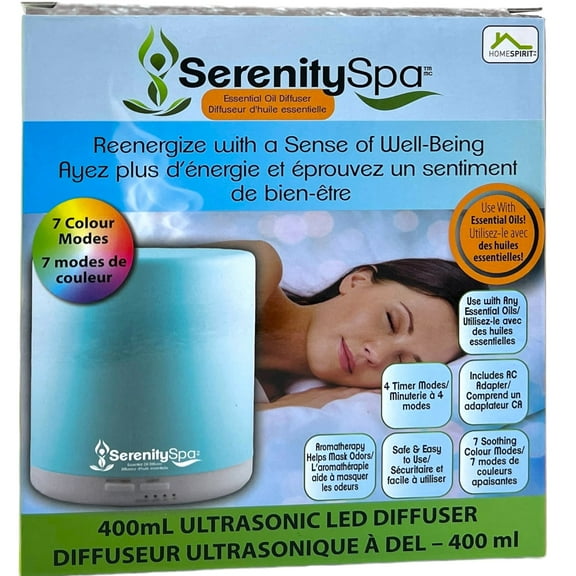 Serenity Spa As Seen On TV Reenergize Essential Oil Diffuser Plastic 1 pk