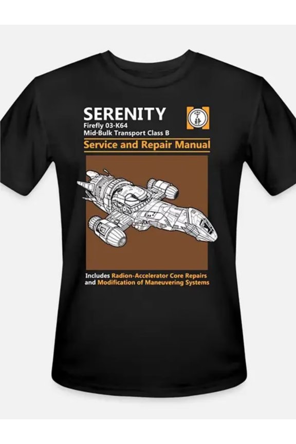 Serenity Spacecraft Bold Graphic Space Exploration T-Shirt