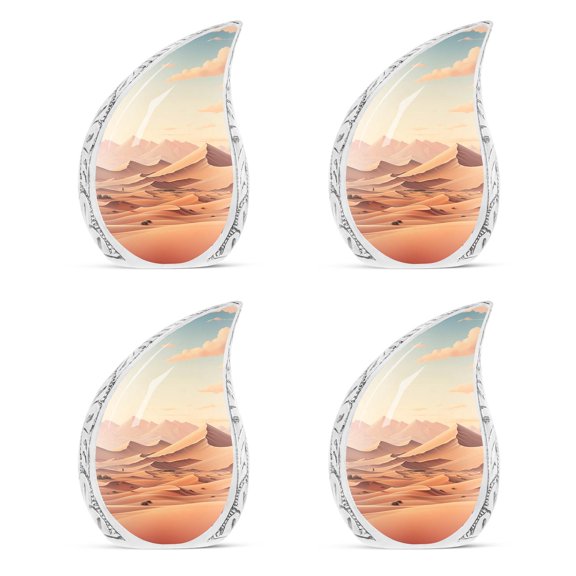 Serenity The Desert Dunes Cremation Urns For Human Ashes - Cremation Urn Human Ashes - Mini Urns For Human Ashes Keepsake - Tiny Urns For Ashes Adult Set - Small Urn Keepsake(Size 3inch,4pcs)