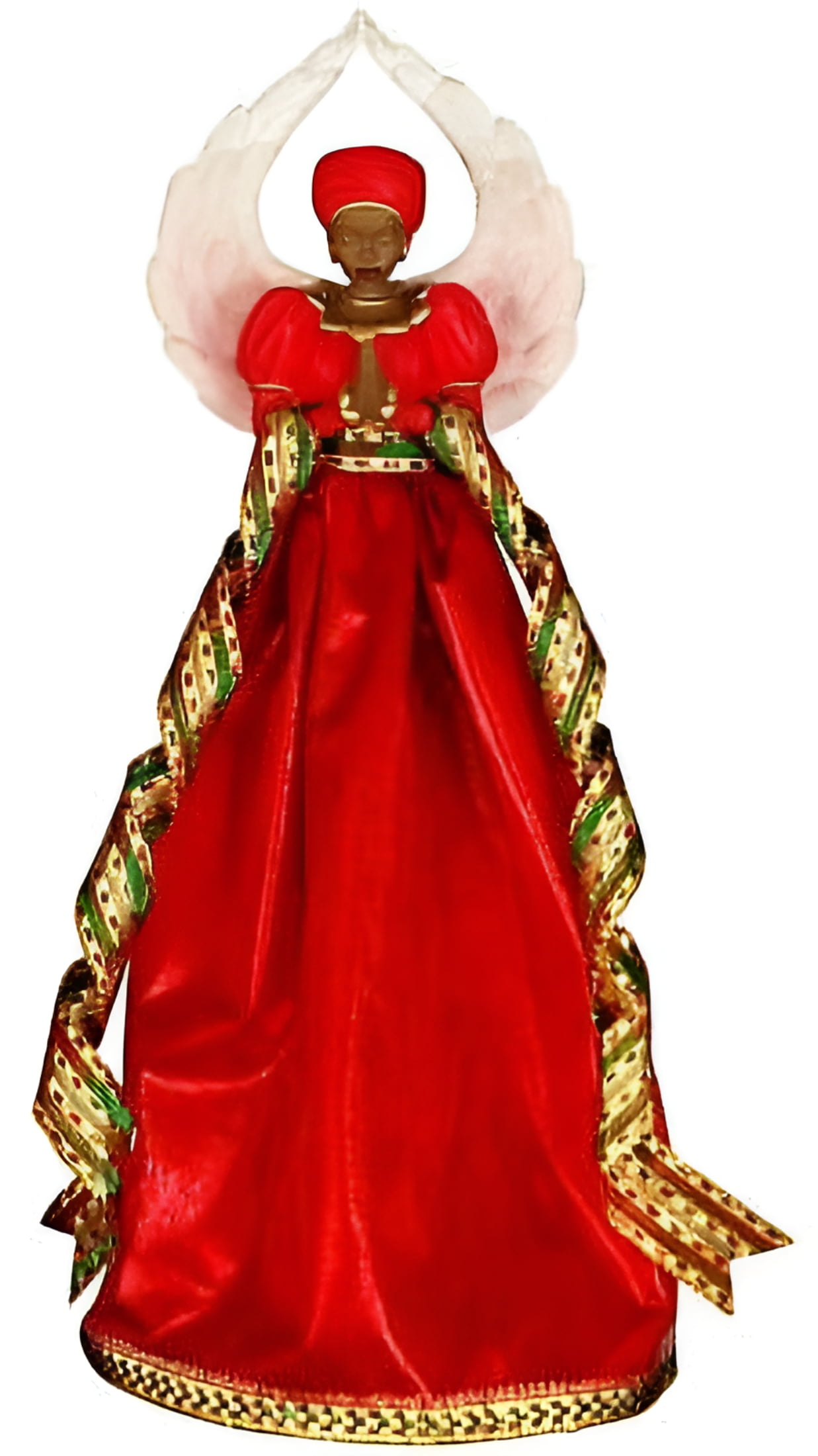 open lace back dress Mr. Christmas Fiber Optic Angel Tree Topper main image 1