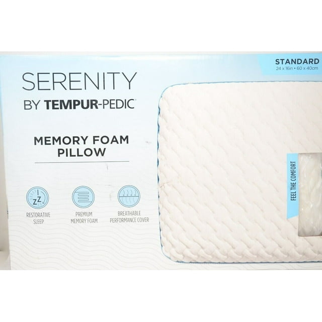 Serenity by TempurPedic Memory Foam Sleeping Bed Pillow, USA Assembled