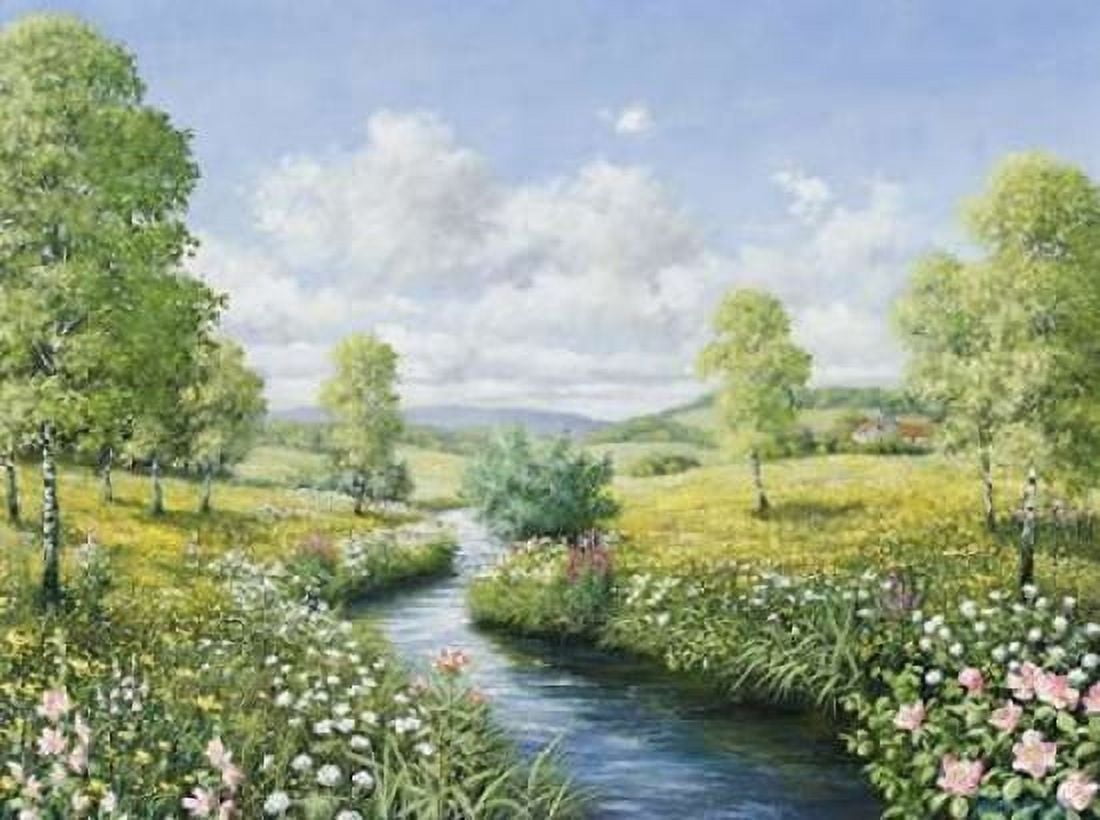 Serenity by the stream Canvas Art - Peter Motz (18 x 24)