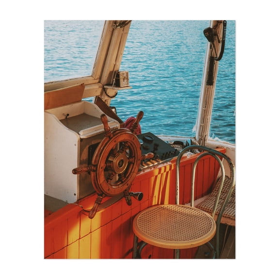 Serenity in Poros _ 10 - Poros Greece Photography Boat Nautical Maritime Vintage Harbor Seascape Water Unframed Wall Art Print 36 x 48 inches