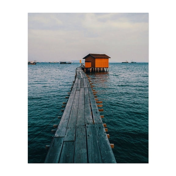 Serenity on the Pier in Penang - Penang,Malaysia,Photography Unframed Wall Art Print 11 x 14 inches