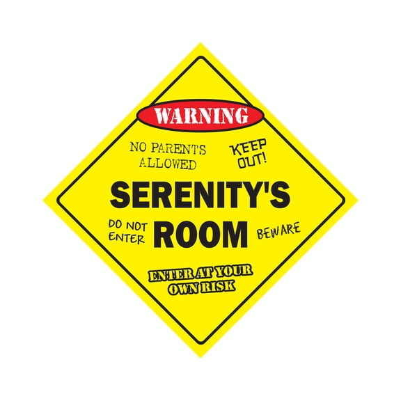 Serenity's Room Sign Crossing Zone Xing | Indoor/Outdoor | 12" Tall kids bedroom decor door children's name boy girl